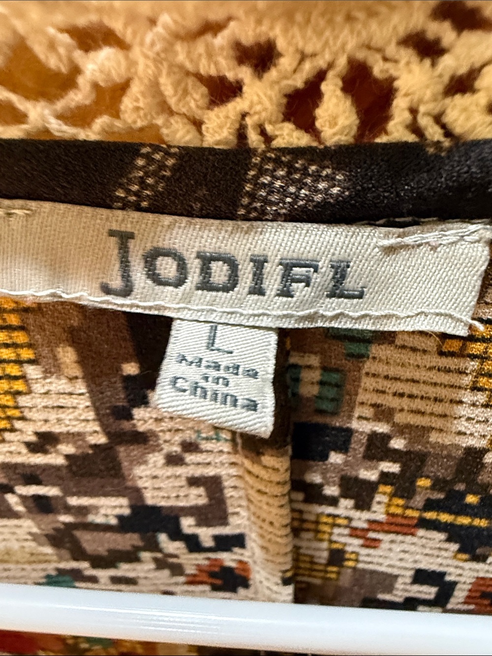 JODIFL Multi-Color Crochet-Trim Open Duster, Long, Sz Large, NICE! - Picture 2 of 10